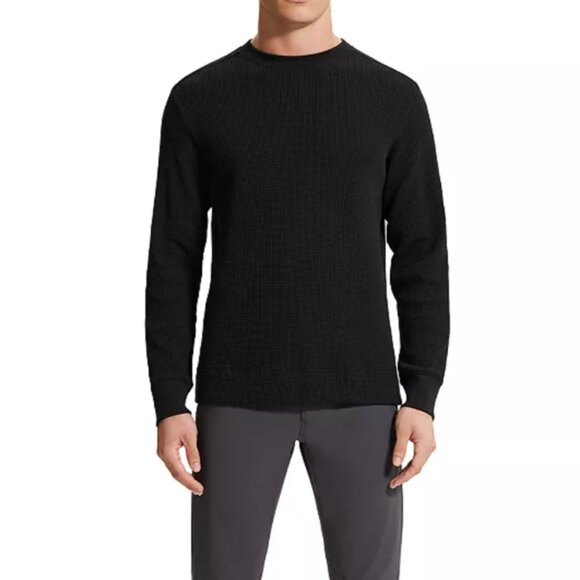 Theory Mattis Studio Waffle Knit Crewneck Sweater